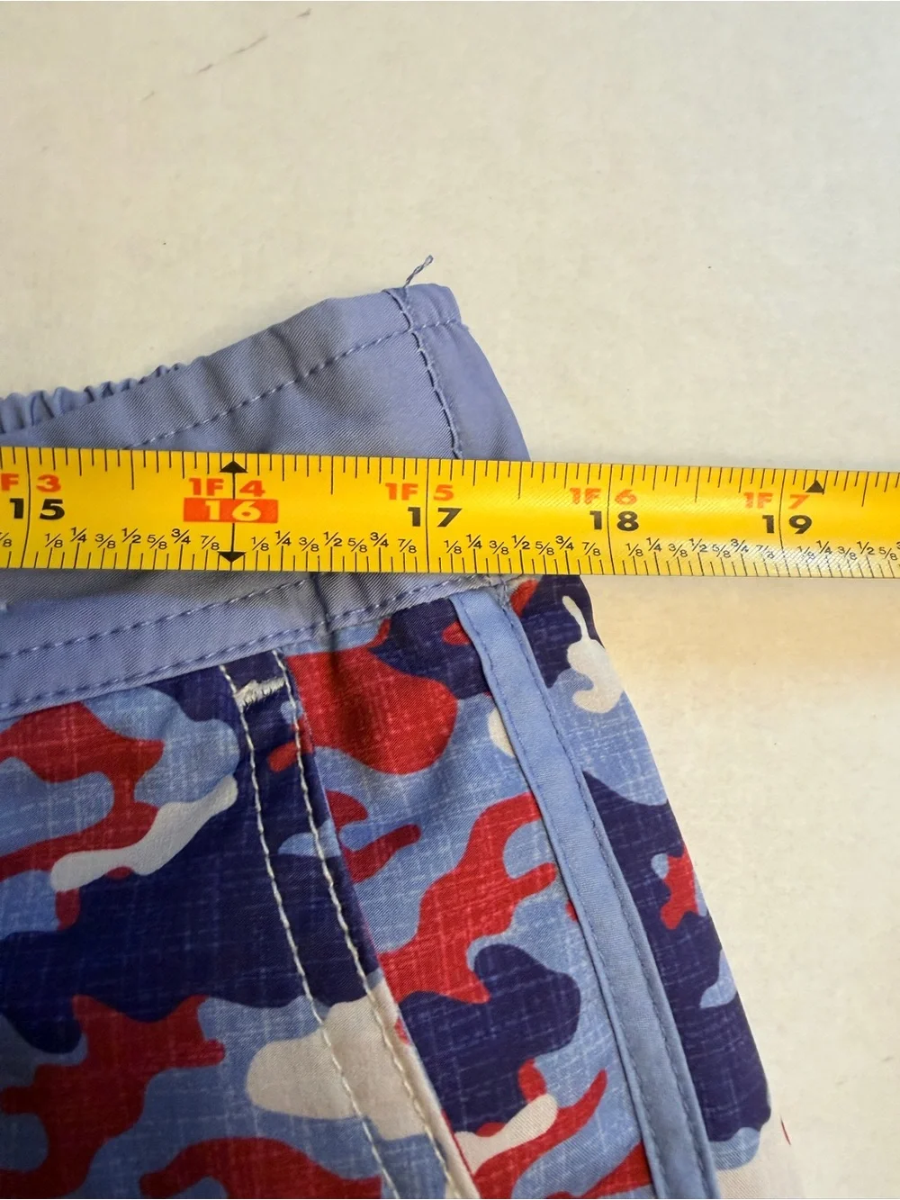 Men's Blue & Red Camo Swim Trunks